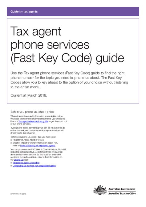 ato fast key codes pdf.